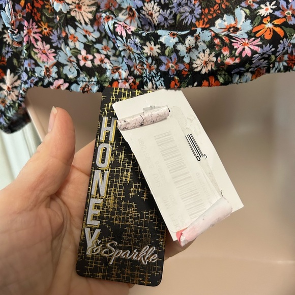 Honey & Sparkle Colorful Print Sleeveless Dress SZ Large NWT Backless Mini - Picture 4 of 9